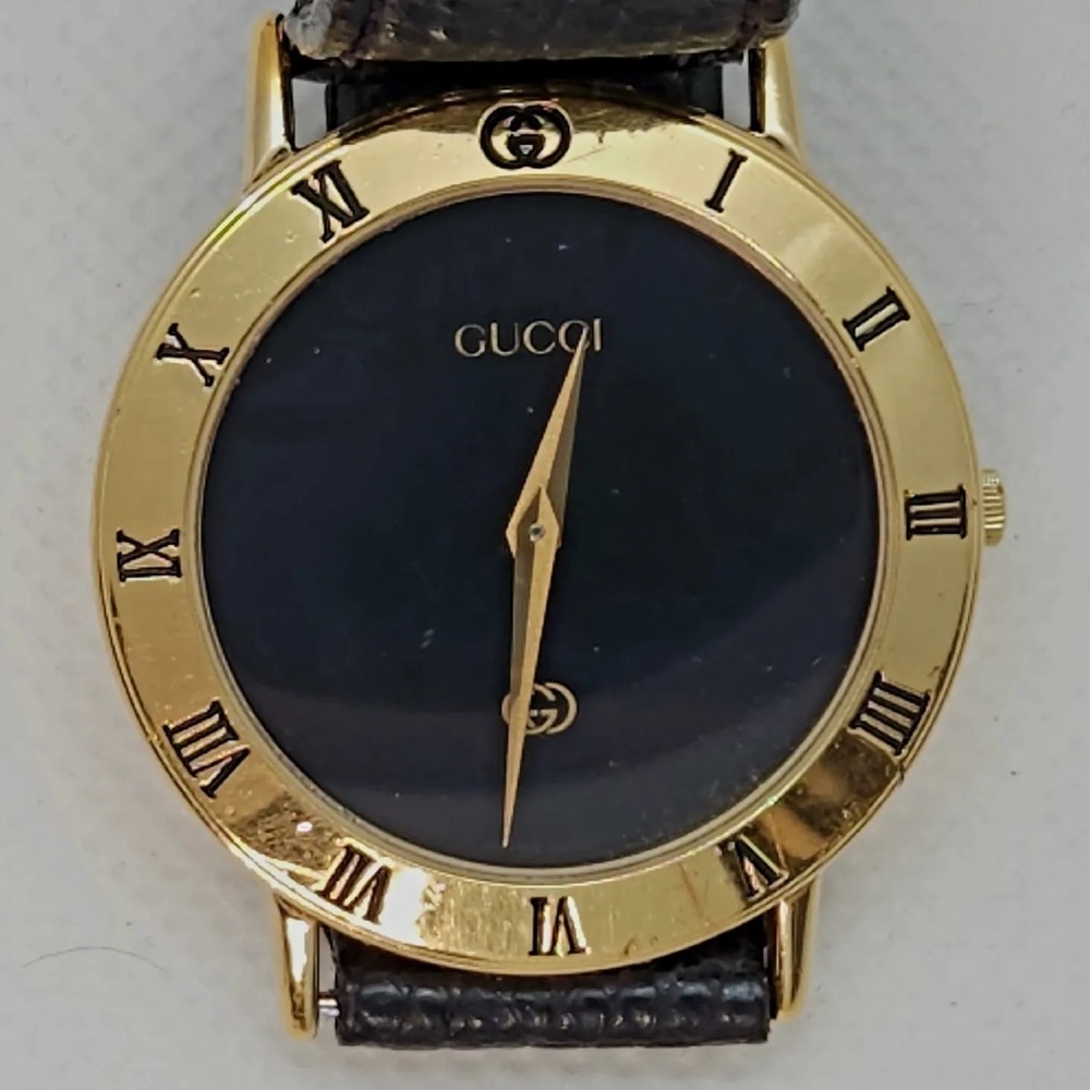Gucci Italian Luxury Vintage Watch Men’s 14k Gold Plated - Picture 3 of 6
